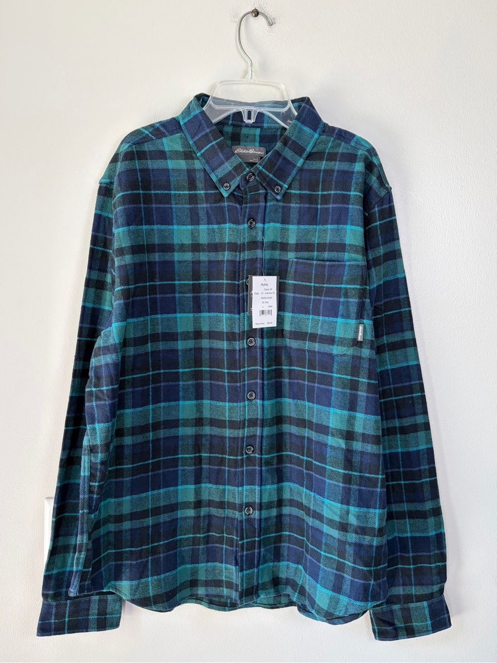 Eddie Bauer Everyday Flex Flannel Brushed Fabric Thick Stretch Button Up Shirt